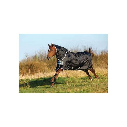 Amigo Stock Horse Turnout Blanket Medium 200g Turnout Blankets Horseware Ireland Blk/Sil/Blk 68" 