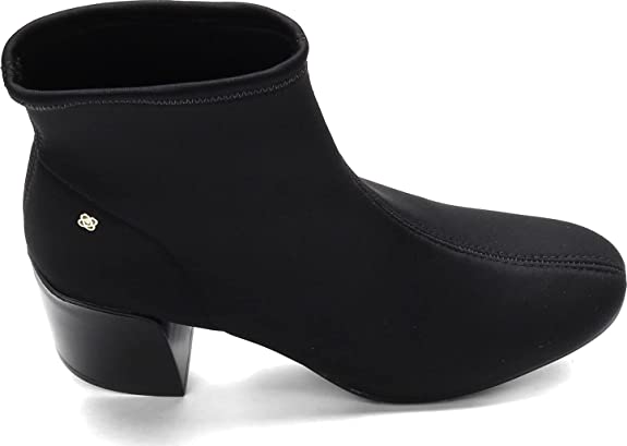 Side view of black Petite Jolie La Crosse Women's Ankle Dress Boots