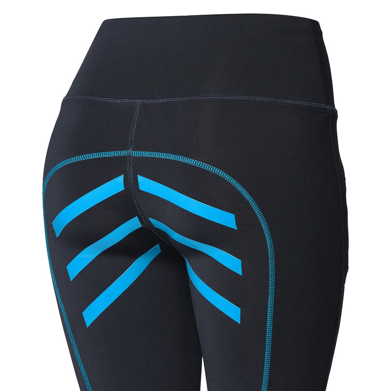 Dark Blue/Blue Back Strip Detail Horze Equitation Women's Colored Silicone Full Seat Riding Tights Full Seat Tights