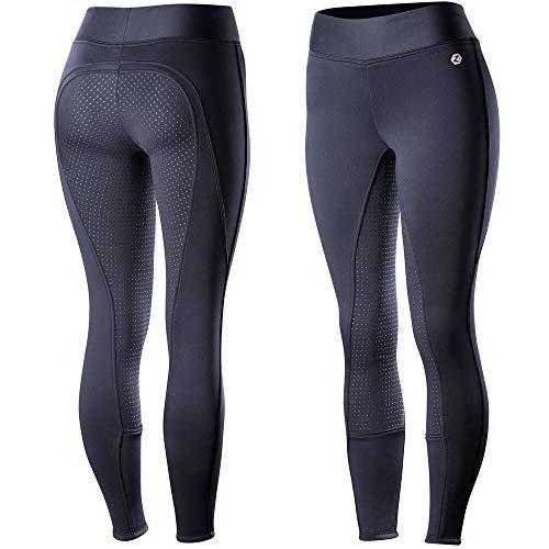 Dark Navy Horze Women's Active Winter Full Seat Tights - Silicone Grip Front & Back