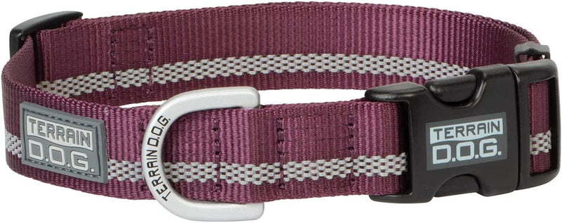 Plum/Pink Terrain D.O.G. Patterned Snap-n-Go Adjustable Collar Dog Collars and Leashes Large