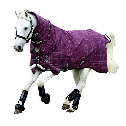 Rhino Pony Plus Medium Turnout Blanket Turnout Blankets Horseware Ireland Berry/Grey/White Chk & Berry 45" 