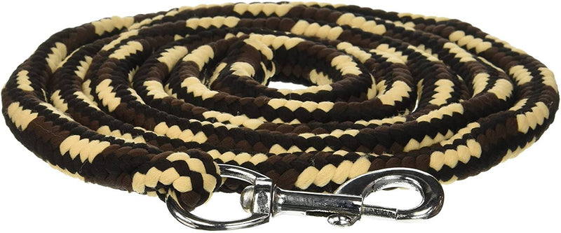 Tough 1 8' Braided Soft Poly Lead Rope Leads JT International Black/Tan/Brown 