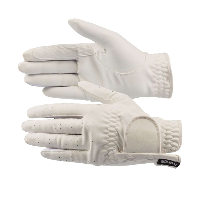 Horze Eleanor PU-Leather Gloves Gloves Horze 6 White 