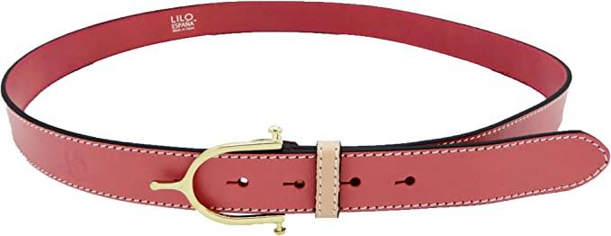 LILO Collections Inglesa 1.25" Spur Leather Belt Belts Lilo Belts 28 Pink/Ballet/Gold 
