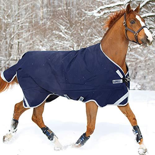 Rambo Original Turnout Blanket 200g with Leg Arch Turnout Blankets Horseware Ireland Navy/Silver 69" 