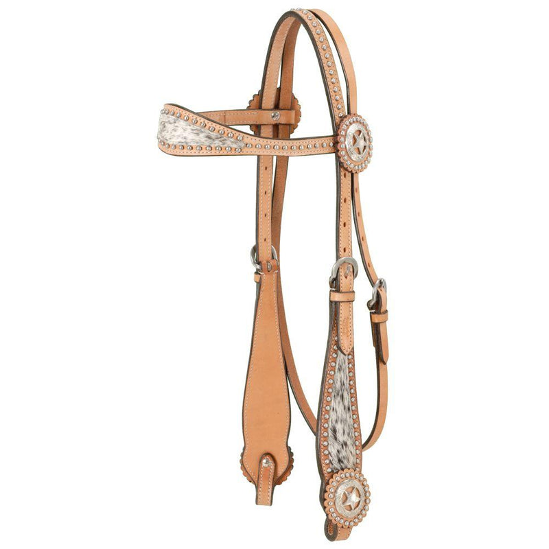 Royal King Browband Headstall with Spotted Hair Overlay Headstalls JT International 