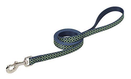 Quatrefoil Navy Weaver Leather Patterned Dog Leash Dog Collars and Leashes Large 6'