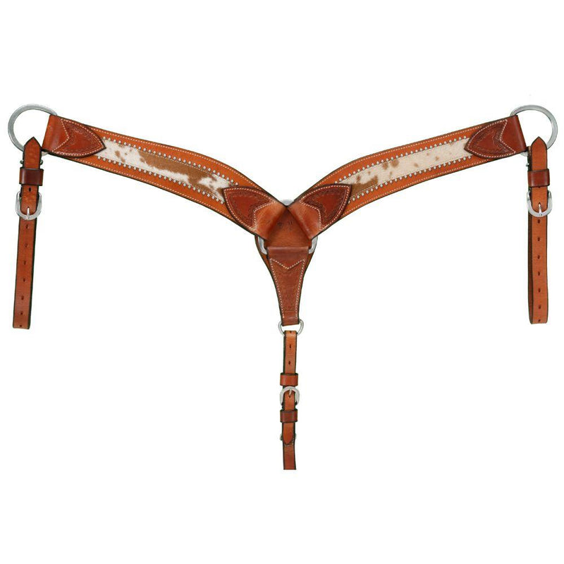 Royal King Shaped Breast Collar with Spotted Hair Overlay Saddle Accessories JT International Medium Oil 