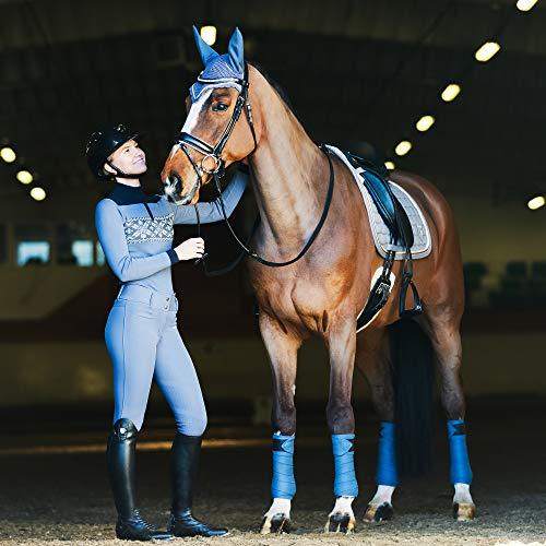 Horse Standing with Girl wearing B Vertigo Lexington Dressage Saddle Pad