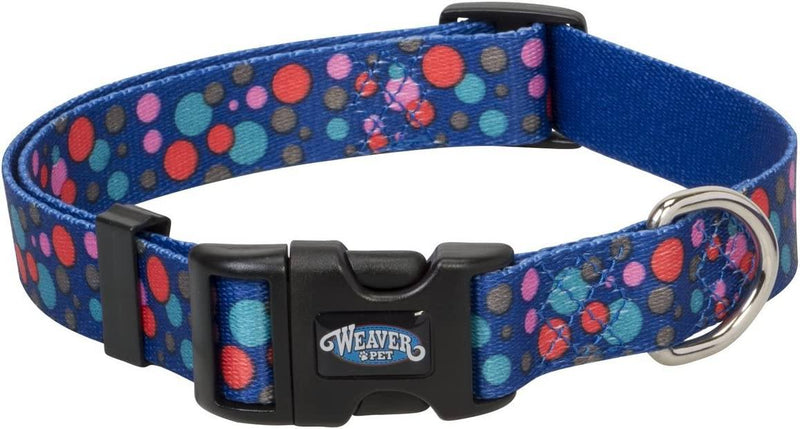 Weaver Leather Bubble Patterned Snap-n-Go Collar Dog Collars and Leashes Blue Bubble Large (1" x 17"-25")