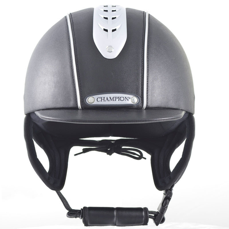 Front view of Black Champion Evolution Pearl Helmet