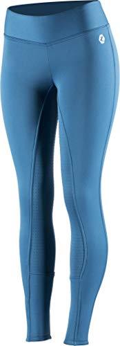 Sapphire Blue Horze Women's Active Winter Full Seat Tights - Silicone Grip Front