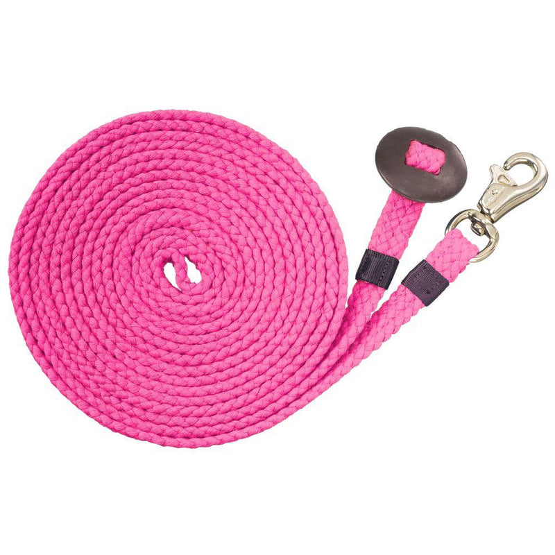 Tough-1 Braided Flat Cotton Lunge Line Black Lunging Systems JT International Pink 