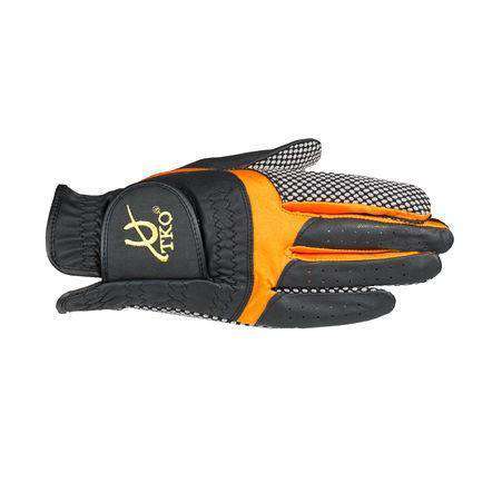 TKO Synthetic Leather Race Gloves with Silicone Palm Extra Grip Gloves TKO S Black/Orange 