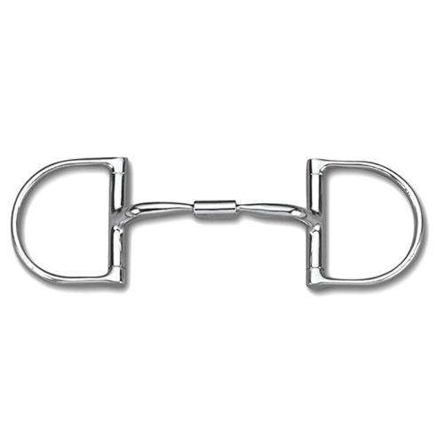 Myler Dee without Hooks with Stainless Steel Comfort Snaffle Wide Barrel English Bits Myler 4 3/4" Stainless Steel 