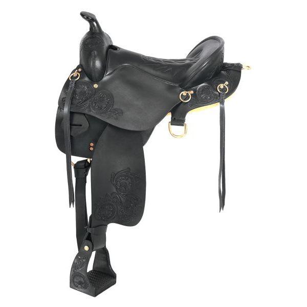 King Trekker Saddle with Horn 15.5In Black Saddles One Stop Equine Shop 
