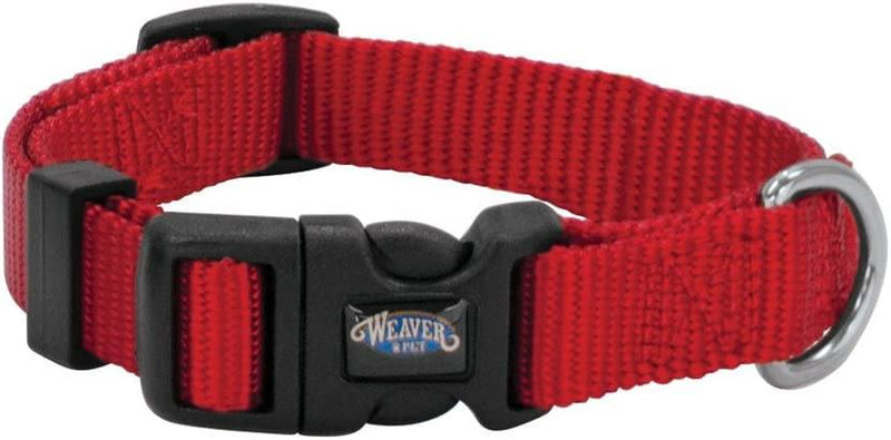 Weaver Leather Nylon Prism Snap-N-Go Collar Dog Collars and Leashes Red Small