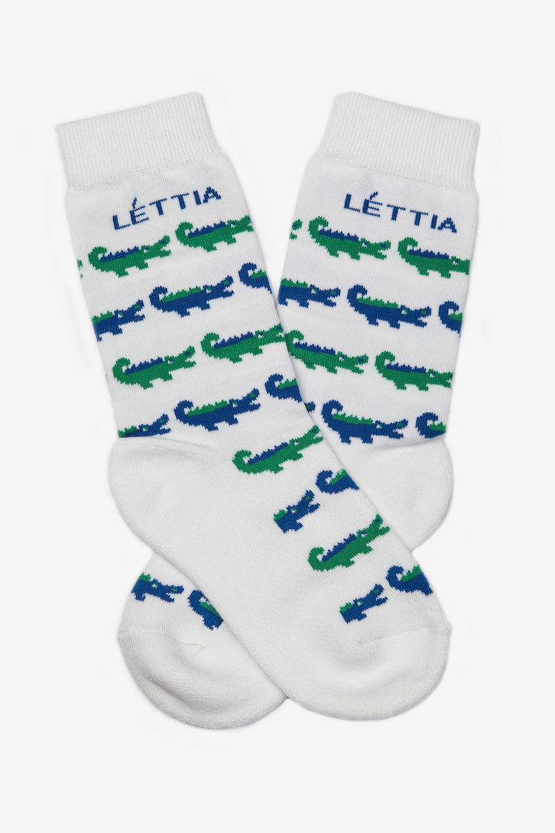 Lettia Women's Paddock Bamboo Boot Socks Alligator