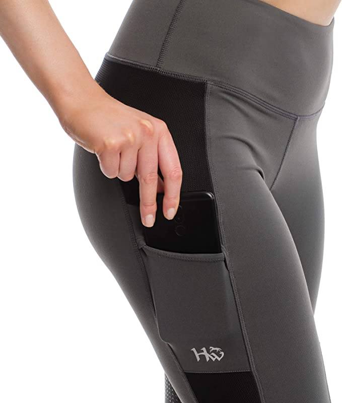 Side pocket of Charcoal Horseware Women's Silicon Riding Tights