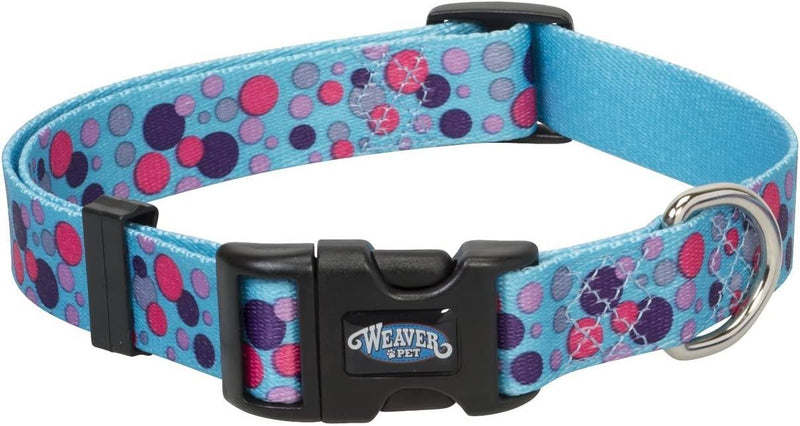 Weaver Leather Bubble Patterned Snap-n-Go Collar Dog Collars and Leashes Turquoise Bubble Large (1" x 17"-25")