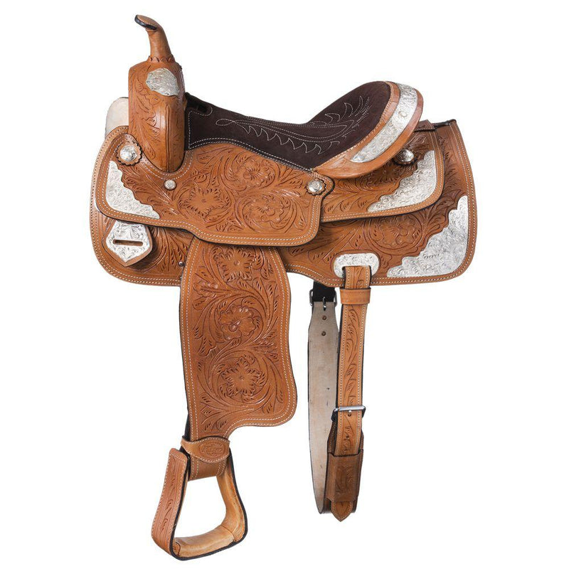King Series McCoy with Silver Trail Saddle Package Saddles JT International Medium Oil 10" 