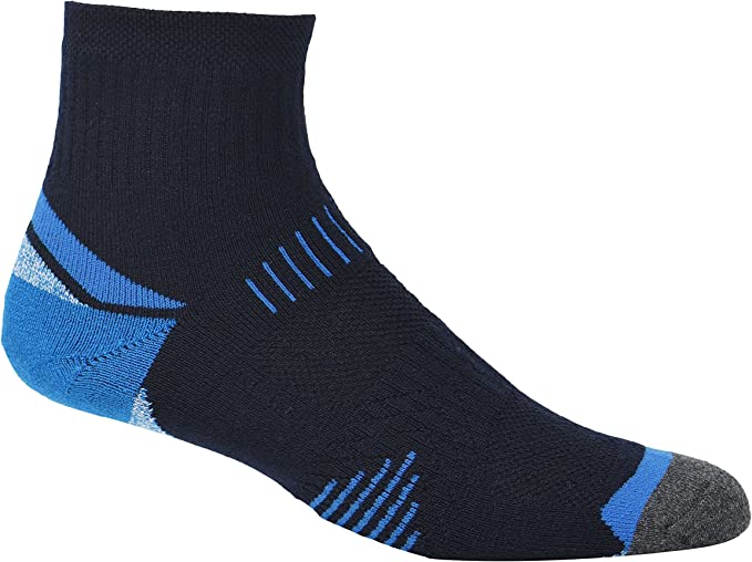 Khombu 4722 Men's Outdoor Quarter Socks - 2-Pack Navy Blue 7-12