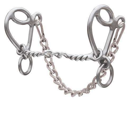 Professional's Choice Loose Ring Gag Twisted Wire Chain Western Horse Bits Professional's Choice Silver 
