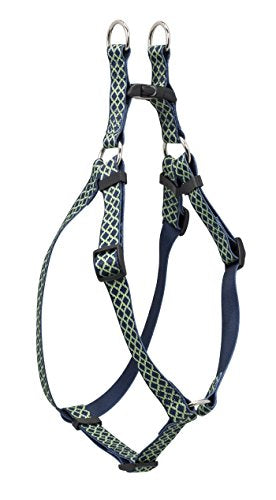 Weaver Pet Patterned Step-n-Go Harness Dog Collars and Leashes Weaver Leather Quatrefoil Navy Large 