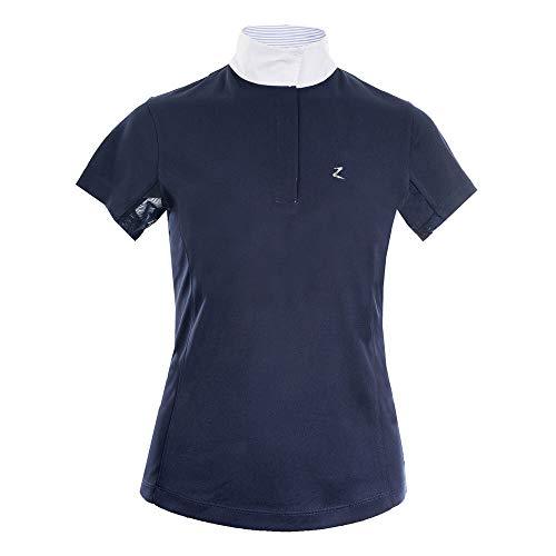 Horze Women's Blaire Show Sun Shirt - Short-Sleeved Short Sleeve English Show Shirts Horze Peacoat Dark Blue US 12 (EU 42) 