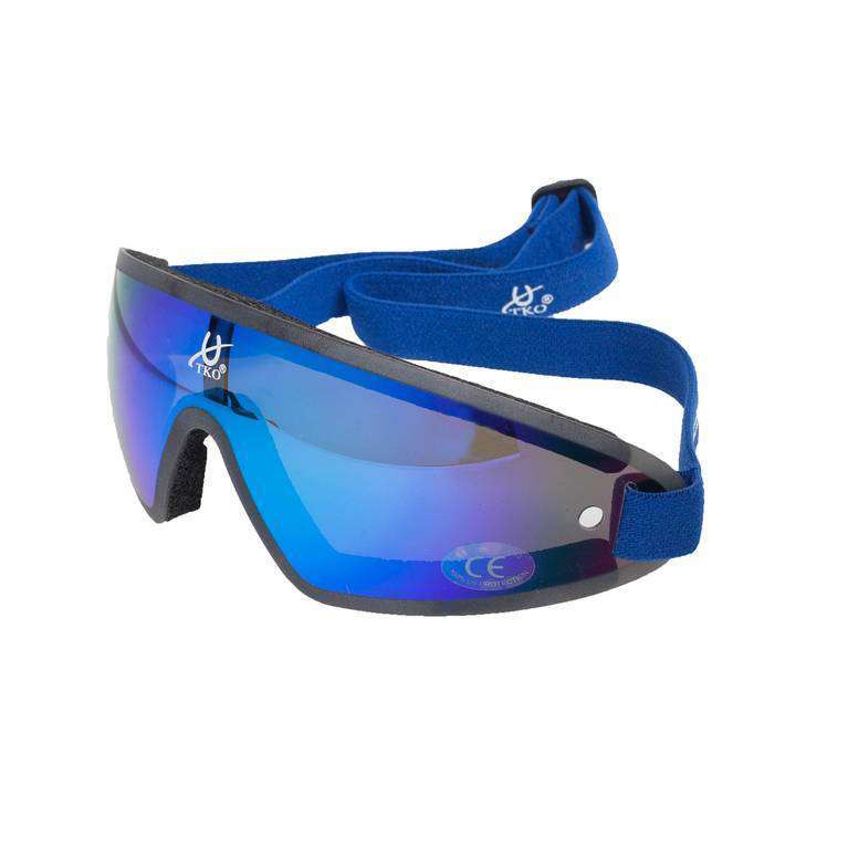 TKO Aerodynamic Polycarbonate Race Goggles Protective Eyewear TKO Blue/Mirror 
