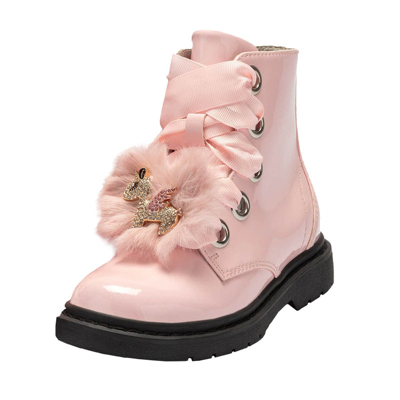 Pink Lelli Kelly Linea Fiocco Di Neve Pom-Pom Boot English Paddock Boots