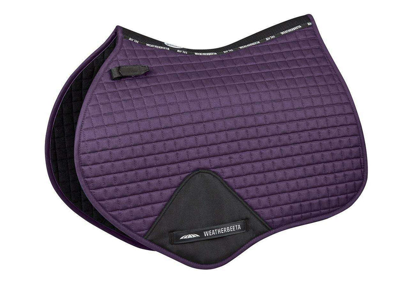 Weatherbeeta Prime Jump Shaped Saddle Pad All Purpose Pads Weatherbeeta Full Purple Penant 