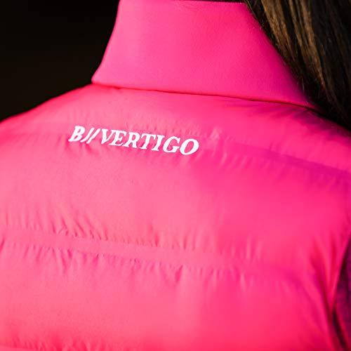 Rose Red B Vertigo Womens BVX Larissa Light Padded Vest Back Neck Logo on Model