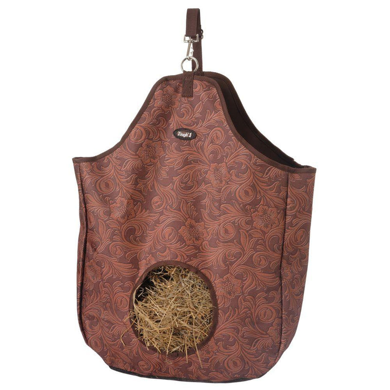 Tough 1 Nylon Hay Tote Bag in Prints, Tooled Leather Brown Hay Bags JT International 