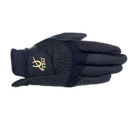 TKO Synthetic Leather Race Gloves with Silicone Palm Extra Grip Gloves TKO S Black/Black 