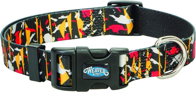 Weaver Leather Camo-Inspired Patterned Snap-n-Go Collar Dog Collars and Leashes Red Black Camo Large (1" x 17"-25")