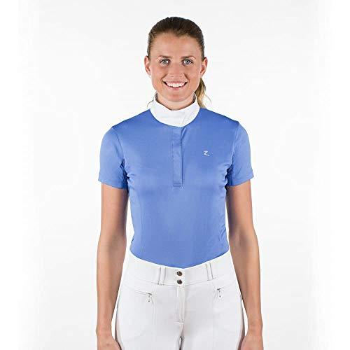 Horze Women's Blaire Show Sun Shirt - Short-Sleeved Short Sleeve English Show Shirts Horze Powder Blue US 12 (EU 42) 