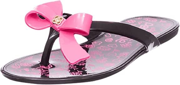 Black/Pink Neon Petite Jolie Lucky Fun Girls Flip Flops
