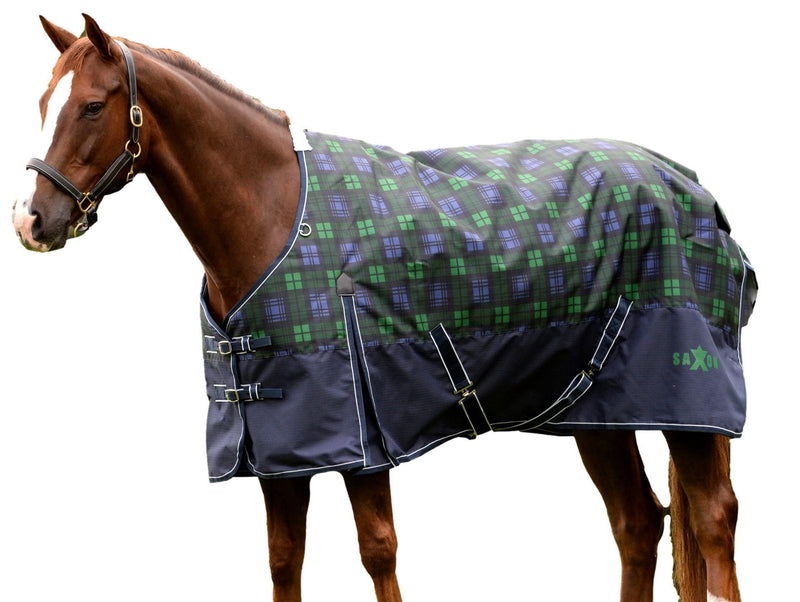 Blackwitch Plaid Saxon 1200D Standard Neck Lite II Turnout Blanket with Gusset Turnout Blankets