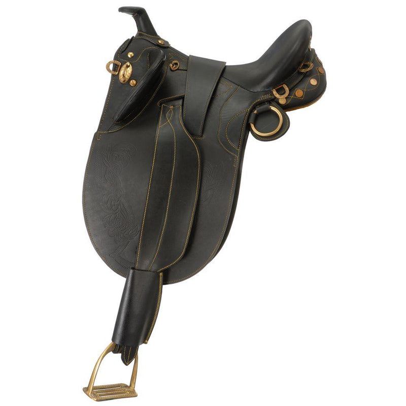 Stock Poley Aussie Pkg w/ Horn - Black - Large Saddles One Stop Equine Shop 