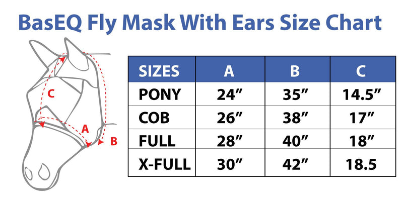 BasEQ Fly Mask with Ears Fly Masks One Stop Equine Shop 