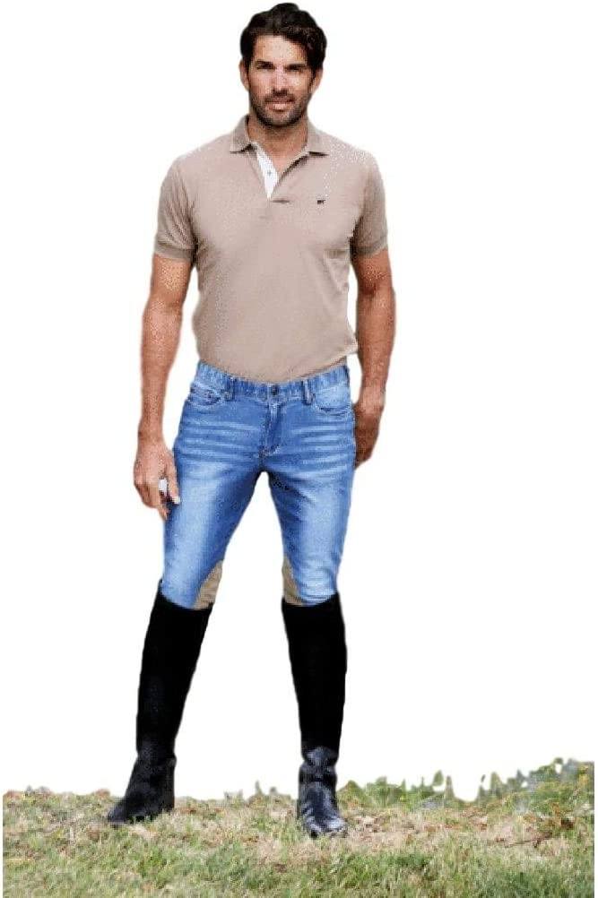 Goode Rider Men's Authentic Polo Short Sleeve Shirt Mocha Large