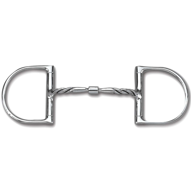 Myler Dee without Hooks with Stainless Steel Twisted Comfort Snaffle English Bits Myler 5" Stainless Steel 
