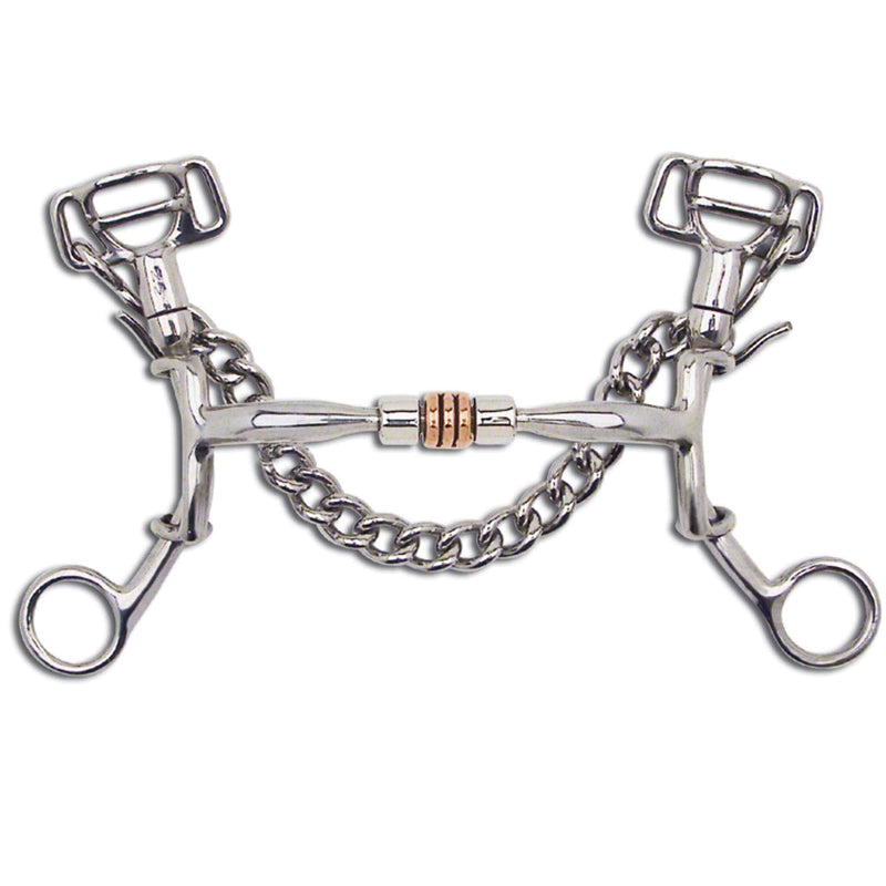 Myler Lynn McKenzie Signature Series Stainless Steel MMB Short Shank - 5" Shank with Sweet Iron Comfort Snaffle with Copper Roller Western Horse Bits Myler 5" Stainless Steel 