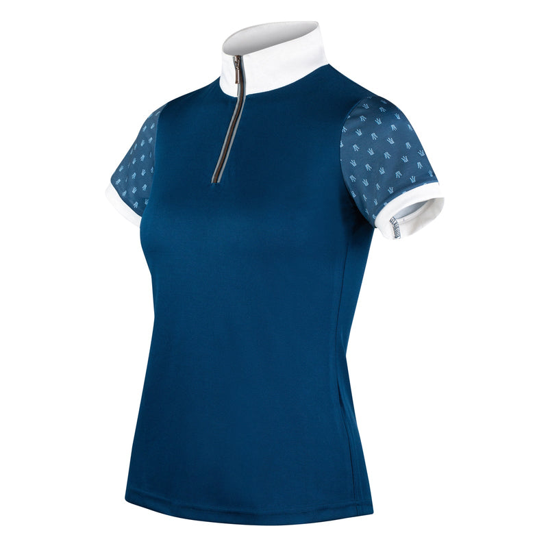 Majolica Blue Horze Paige Women's Short Sleeve Show Shirt Side