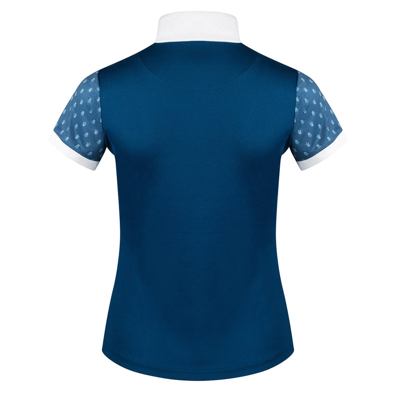 Majolica Blue Horze Paige Women's Short Sleeve Show Shirt Back
