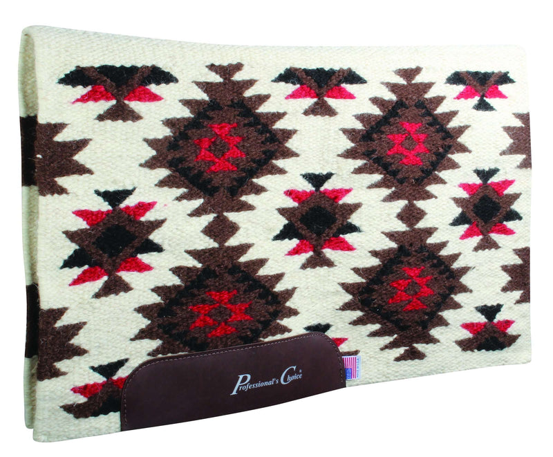 Professional's Choice Contoured Navajo Saddle Blanket Western Pads Professional's Choice Cream/Crimson Red 