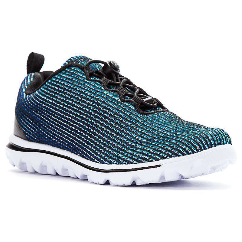 Propet TravelActiv Xpress Shoe Athletic Sneakers Propet 6 Black/Blue 