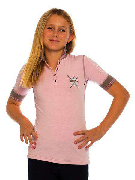 Goode Rider Girls Champion Polo Polo Shirts Goode Rider 10 Heather Pink 